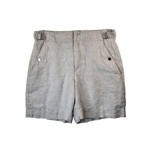 Athleta Voyager Shorts 10 Beige Linen Coastal Minimalist Travel Quiet Luxury